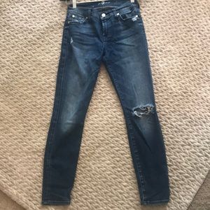 7 for all mankind the ankle skinny distressed 26